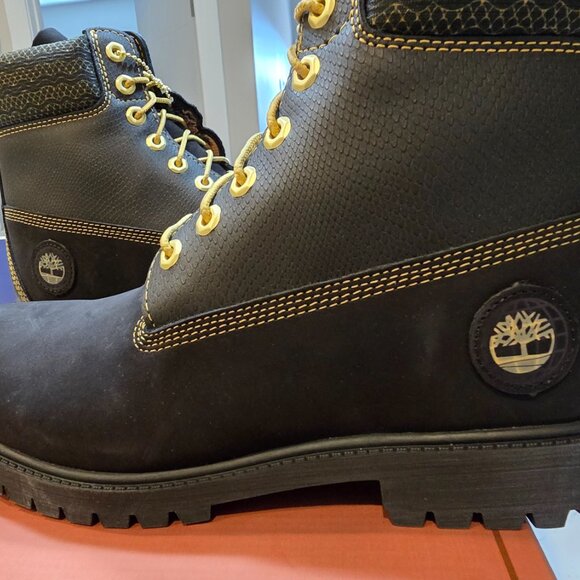 Timberland Heritage TB0A28MBEQ4 Boot Men Black Leather 6 Inch Lace-Up SZ 10 NEW - Picture 6 of 16